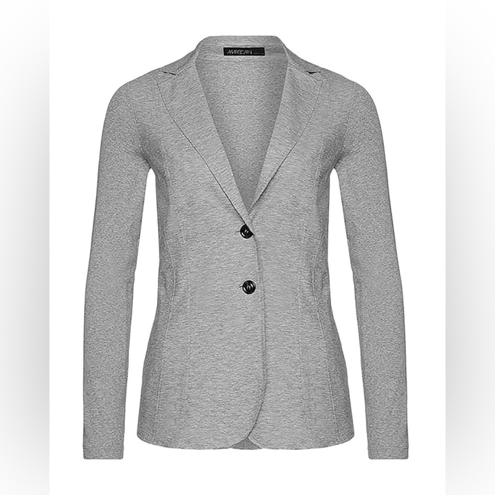 Marc Cain 100% cotton Grey Jersey Knit Blazer Jacket Casual Career Soft Size N1